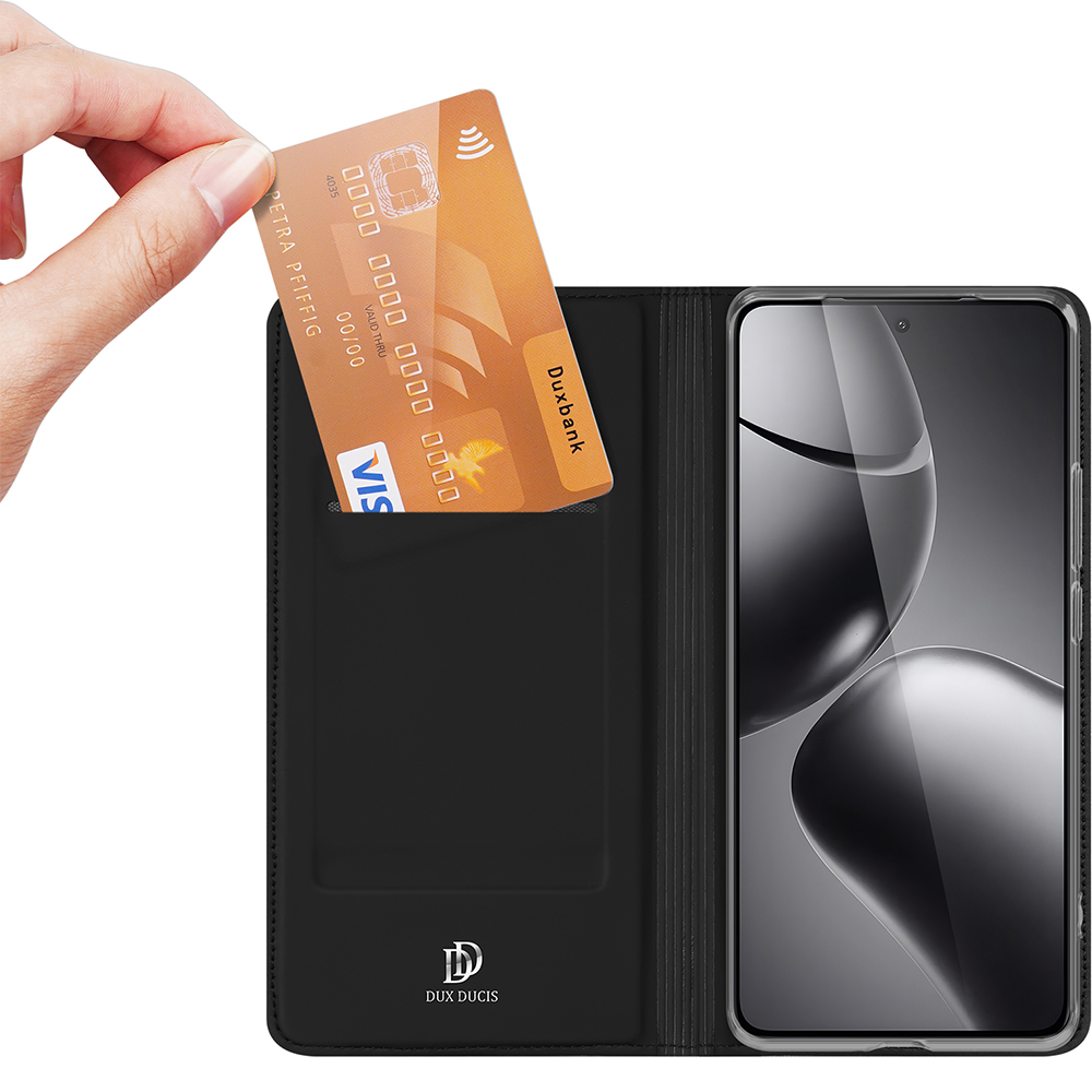 Etui z klapką, portfelowe, Dux Ducis Skin Pro do Xiaomi 14T Pro, czarne